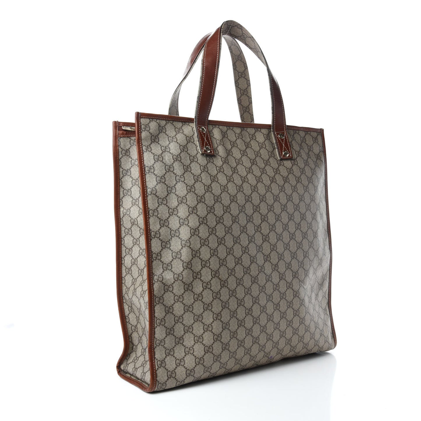 GG Plus Monogram Medium Signature Web Loop Vertical Tote Brown