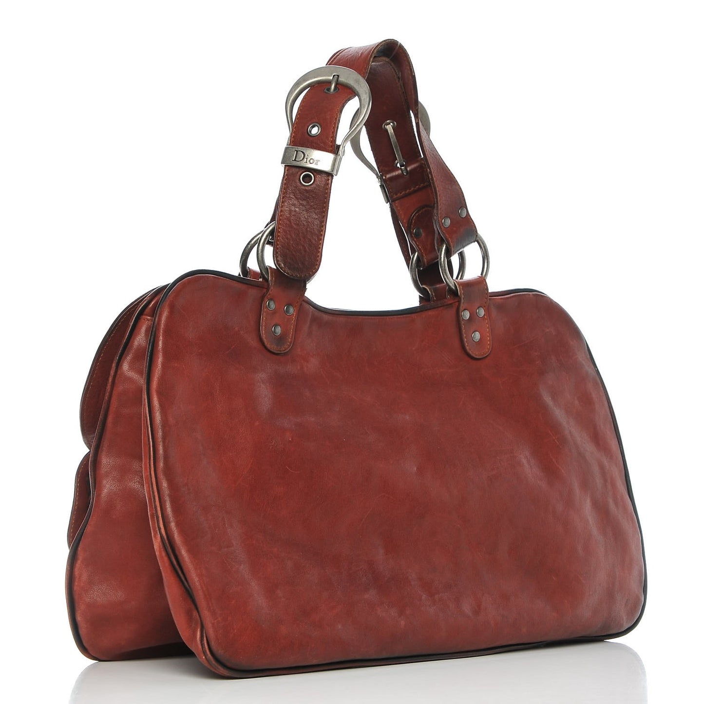 Calfskin Medium Gaucho Double Saddle Bag Red