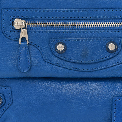 Balenciaga Agneau Giant 12 Silver Envelope Strap Clutch Bleu Lazuli 10 of 16