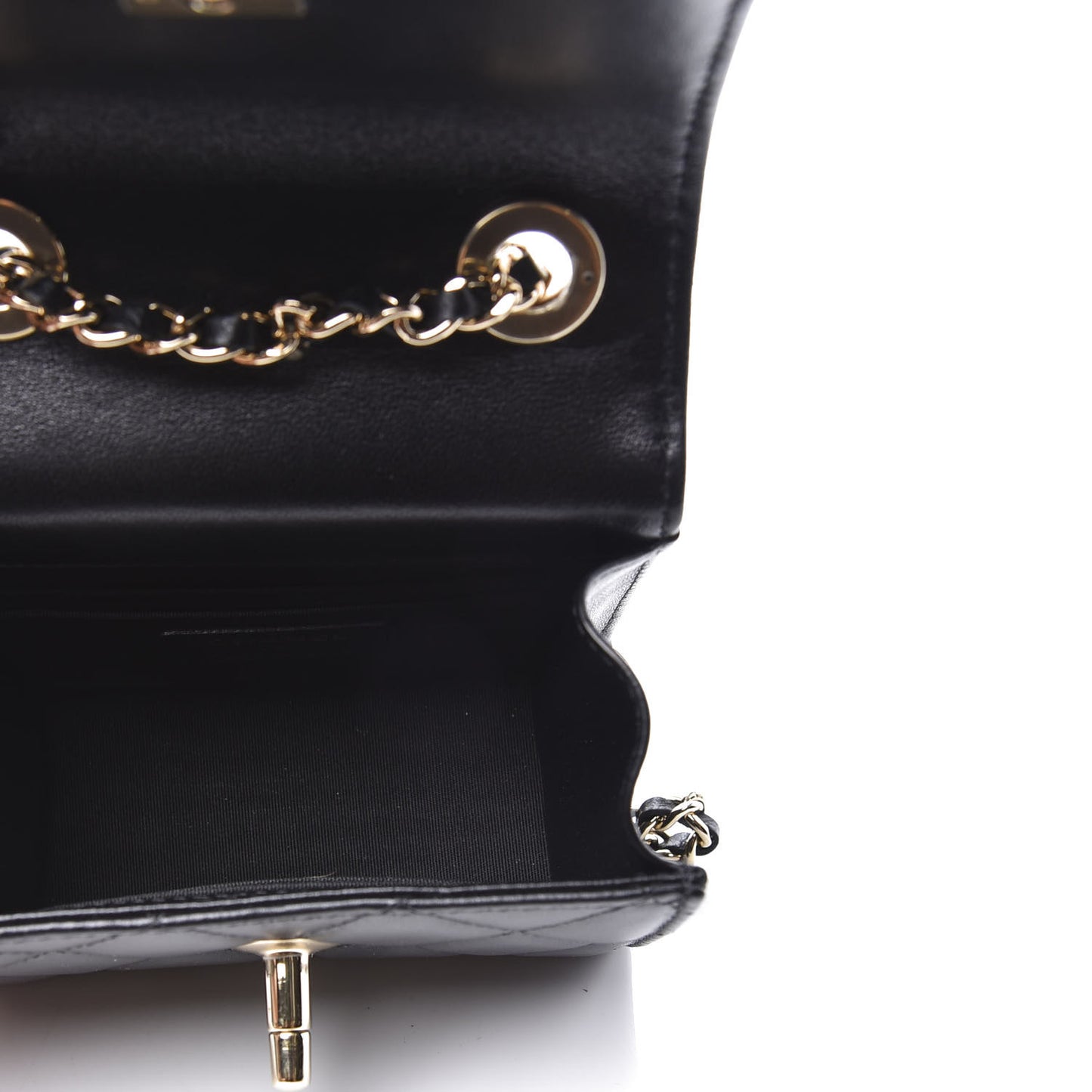Lambskin Quilted Mini Trendy CC Chain Wallet Black