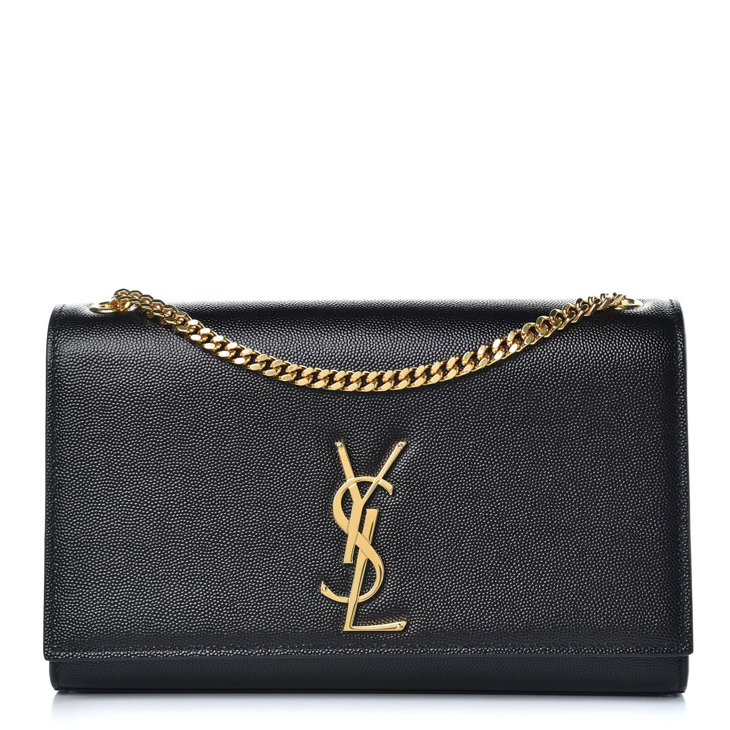 Grain De Poudre Medium Classic Monogram Kate Satchel Black