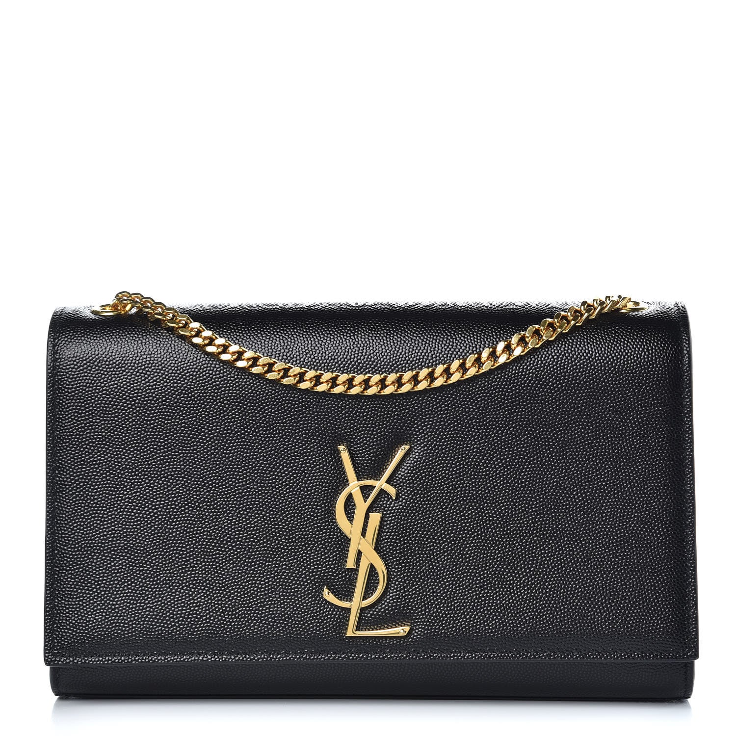 Saint Laurent Grain De Poudre Medium Classic Monogram Kate Satchel Black 1 of 9