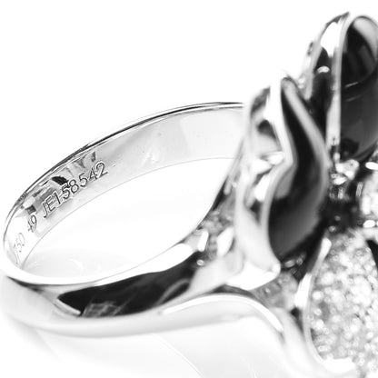 Van Cleef & Arpels 18K White Gold Black Onyx Diamond Medium Cosmos Ring 49 4.75 6 of 8