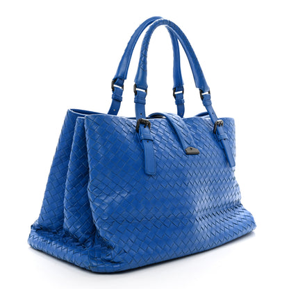 Bottega Veneta Light Calf Intrecciato Medium Roma Signal Blue 3 of 11