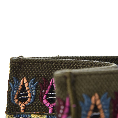Christian Dior Canvas Embroidered Book Tote Olive Multicolor 10 of 12