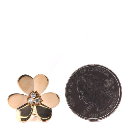 Van Cleef & Arpels 18K Yellow Gold Diamond Large Frivole Earrings 2 of 4