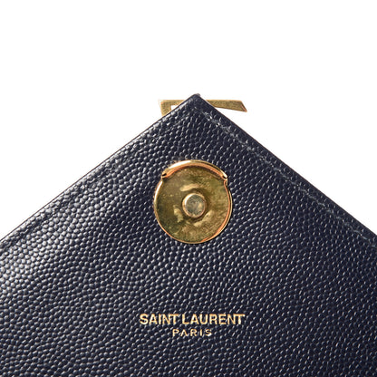 Saint Laurent Grain De Poudre Matelasse Chevron Medium Monogram Satchel Midnight Blue 5 of 10