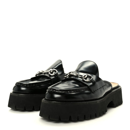 Gucci Magnum Calfskin Womens Horsebit Platform Mules 38 Black 4 of 10