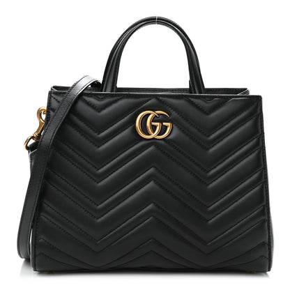 Gucci Calfskin Matelasse Small GG Marmont Tote Black 1 of 9