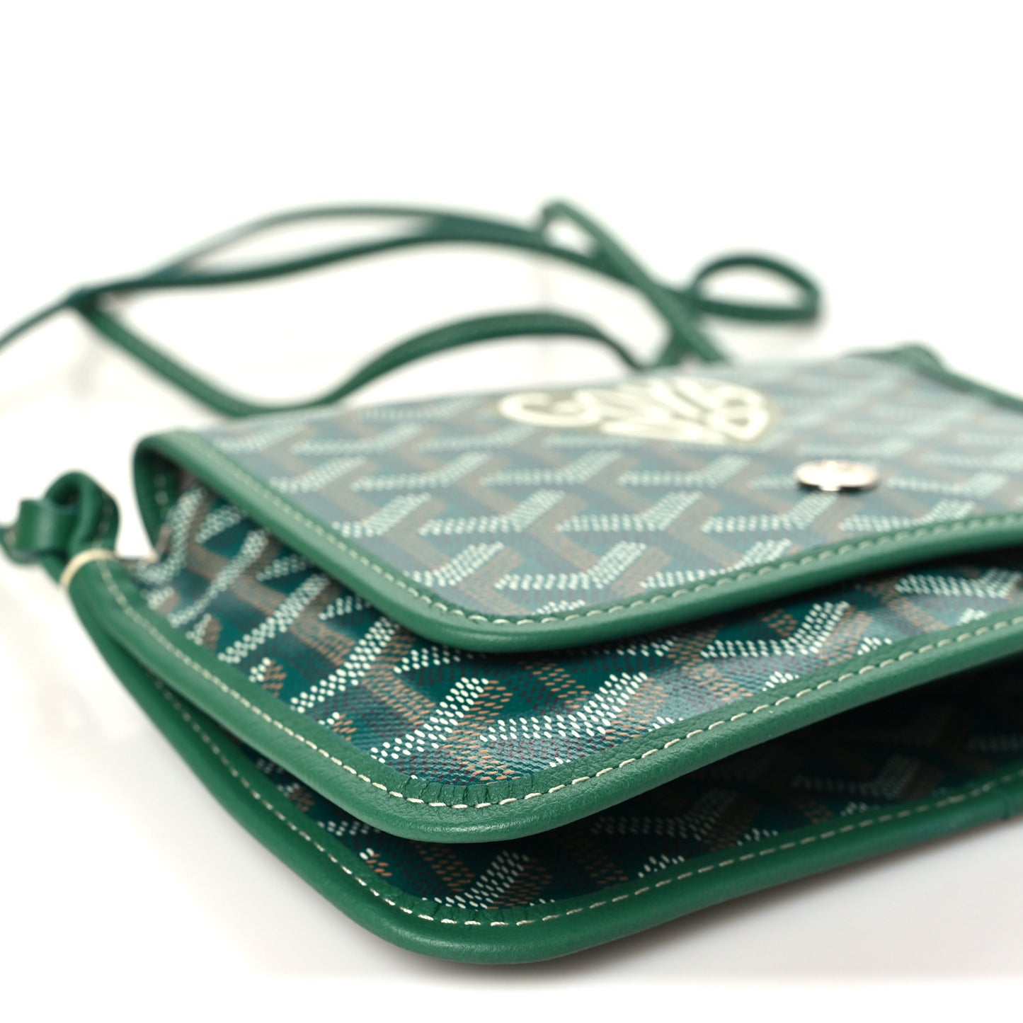 Goyardine Coeur Plumet Wallet Clutch Green