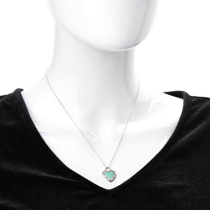 Tiffany Sterling Silver Enamel Return to Tiffany Love Heart Necklace Blue 2 of 7