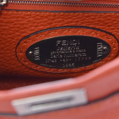 Fendi Cuoio Romano Selleria Mini Peekaboo Iconic Satchel Dark Orange 7 of 10