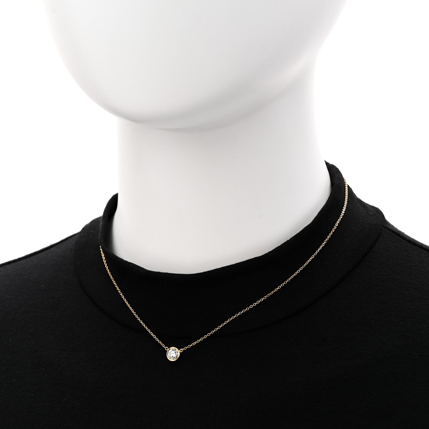 18K Yellow Gold Diamond .45ct Elsa Peretti Diamonds by the Yard Pendant Necklace