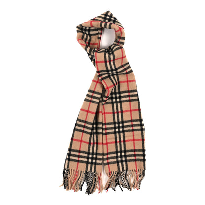 Burberry Cashmere House Check Fringe Scarf Camel 1 of 3