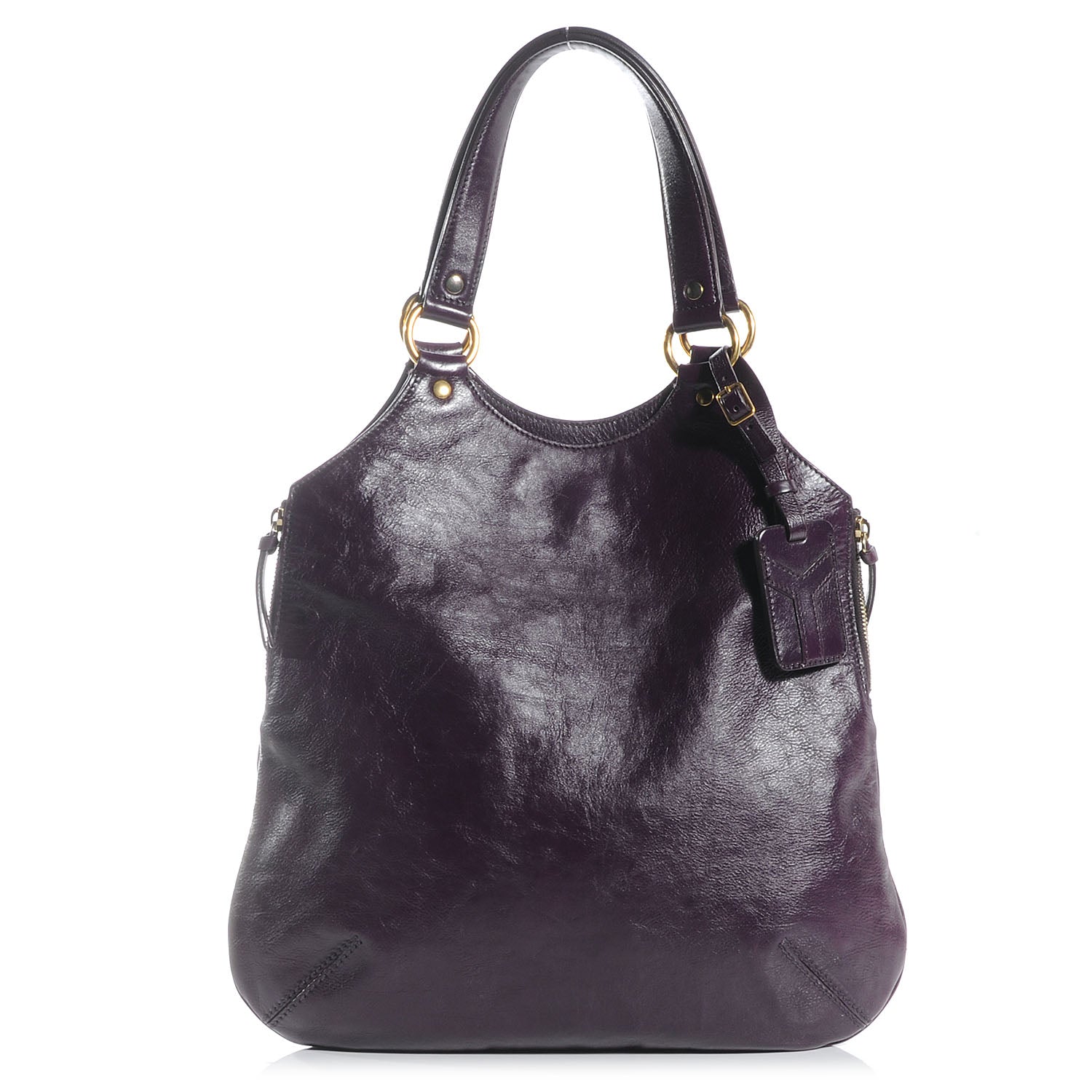 Saint Laurent Leather Tribute Tote Purple 1 of 7