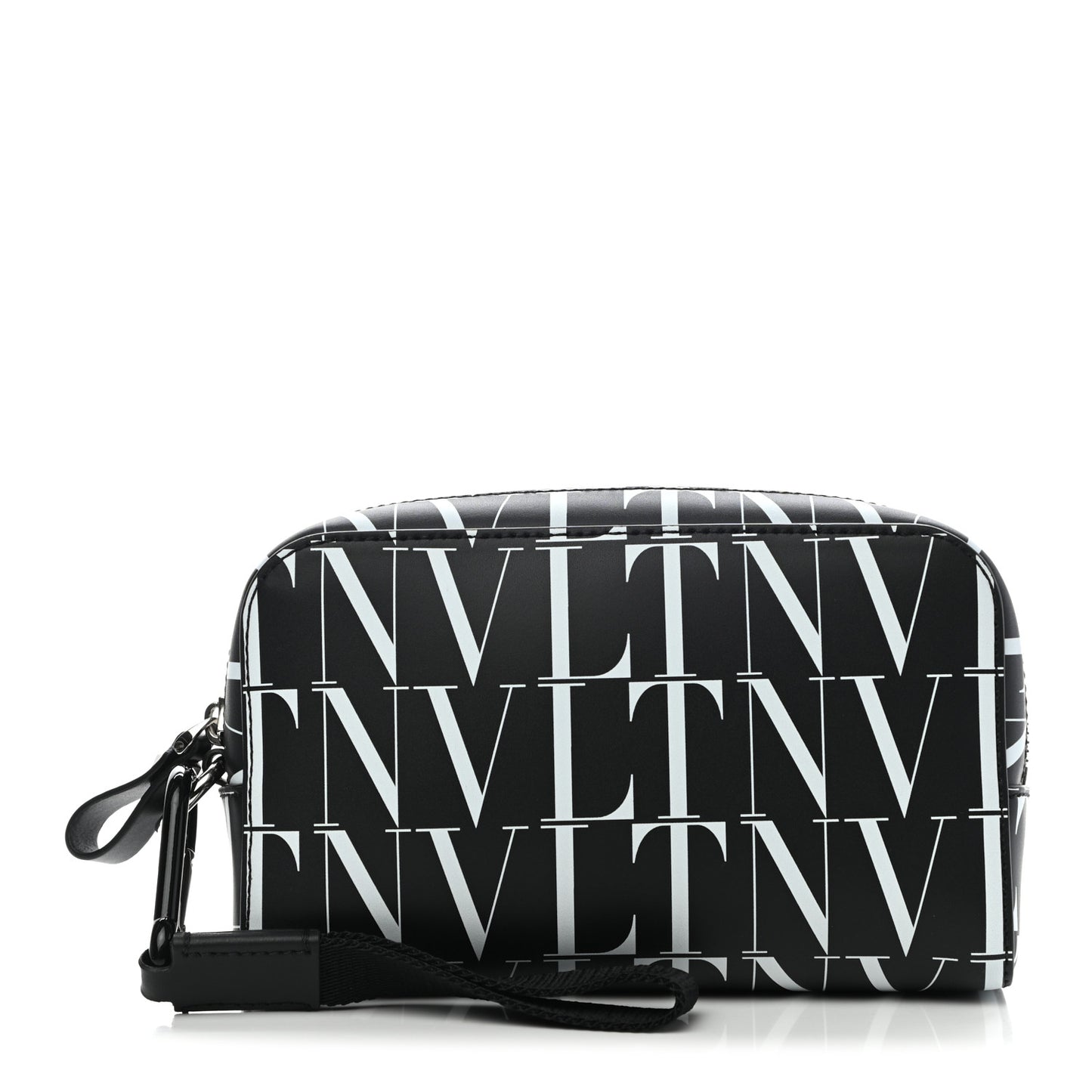 Calfskin VLTN Times Wash Bag Black White