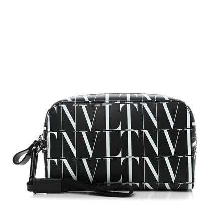 Valentino Garavani Calfskin VLTN Times Wash Bag Black White 1 of 8