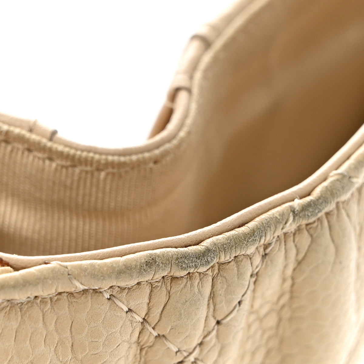 Caviar Quilted CC French Wallet Light Beige