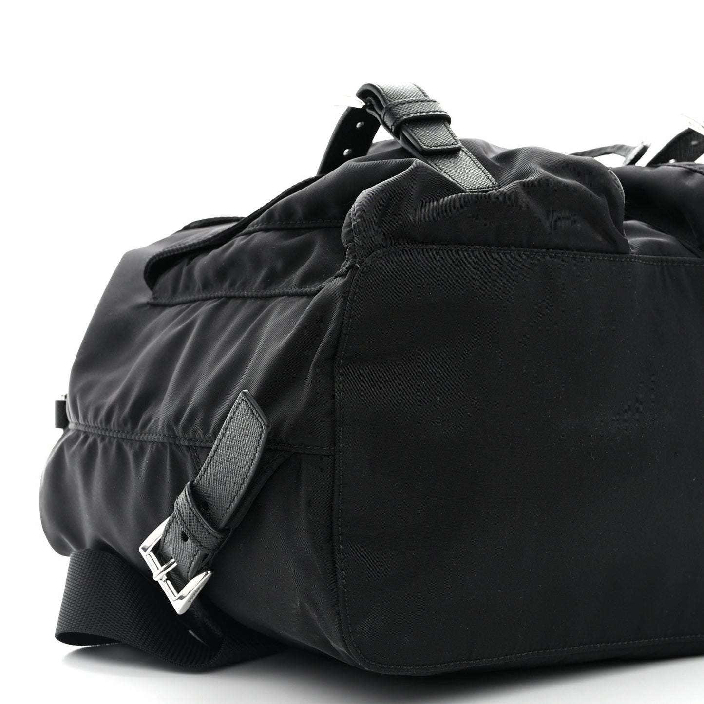 Re-Nylon Vela Saffiano Medium Backpack Black