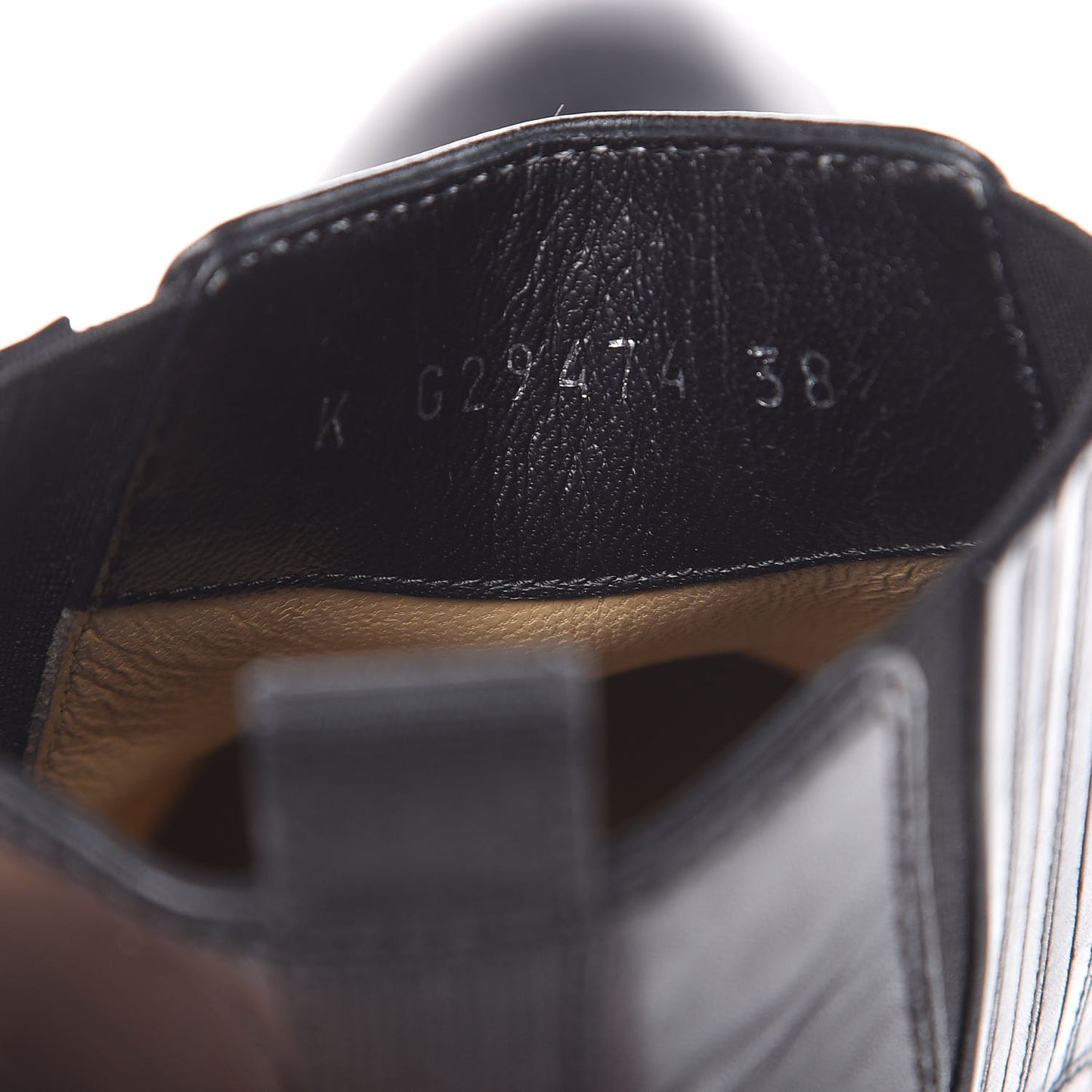 Calfskin Elastic Ankle Boots 38.5 Black