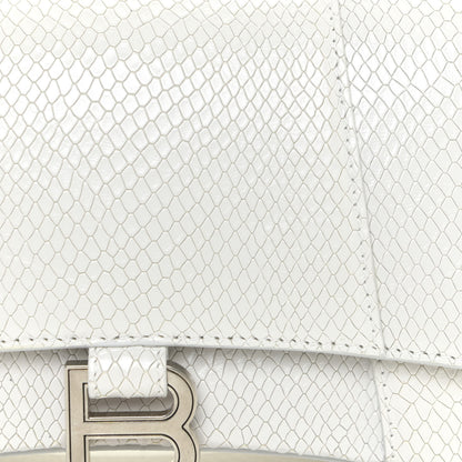Balenciaga Calfskin Snake Embossed Small Hourglass Top Handle Bag White 7 of 13