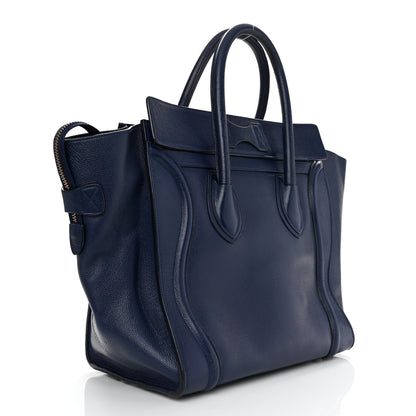 Celine Drummed Calfskin Mini Luggage Ink 2 of 15