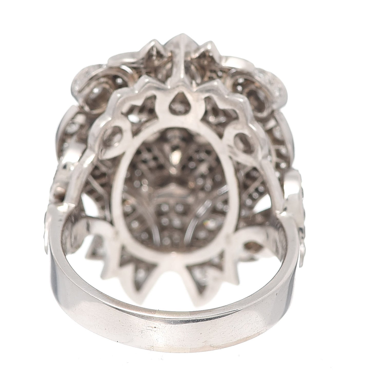 18K White Gold Diamond Sous le Signe du Lion Ring 54 6.75