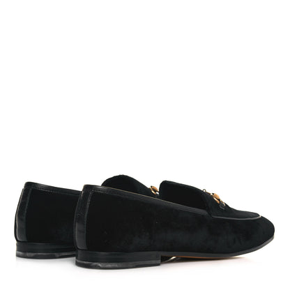 Gucci Velvet Horsebit Womens Jordaan Loafers 39.5 Black 4 of 9