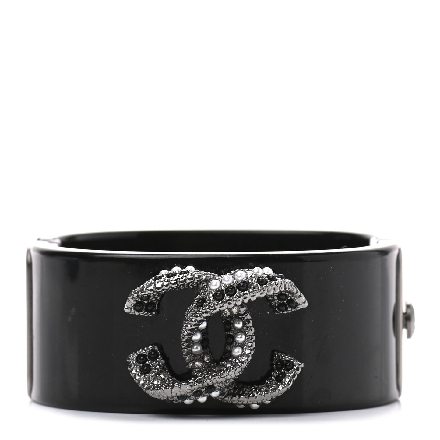Resin Enamel Pearl CC Cuff Black