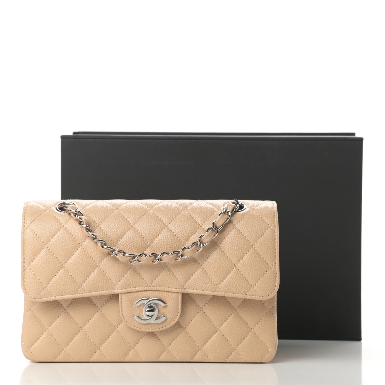 Chanel Caviar Quilted Small Double Flap Beige 11 of 11