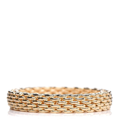Tiffany 18K Yellow Gold Narrow Somerset Mesh Ring 51 5.5 1 of 3