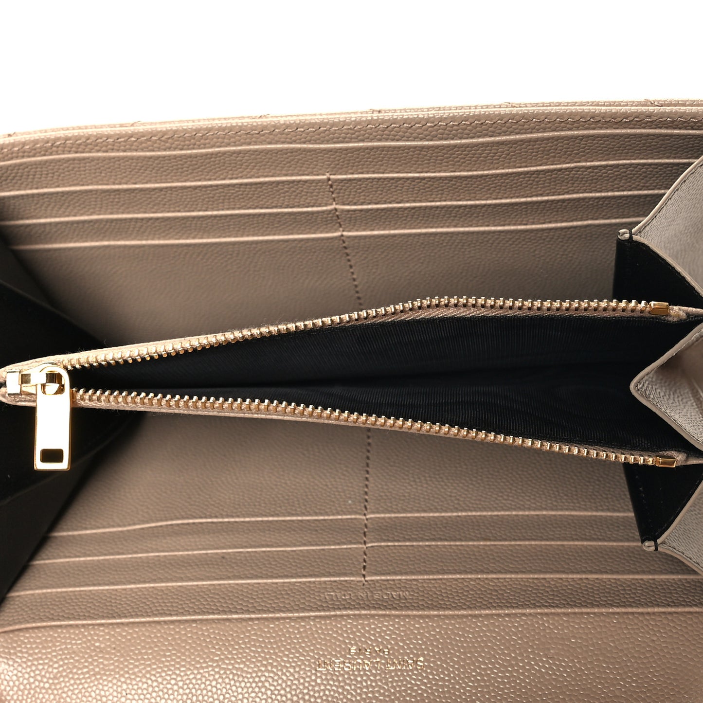 Grain De Poudre Matelasse Chevron Monogram Flap Wallet Dark Beige