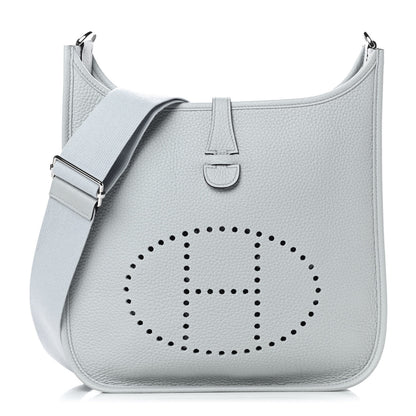 Hermes Taurillon Clemence Evelyne III PM Bleu Pale 1 of 10
