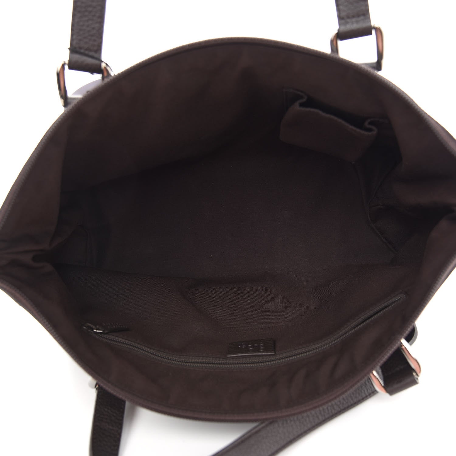 Gucci Denim Monogram Medium Abbey Tote Dark Brown 4 of 8