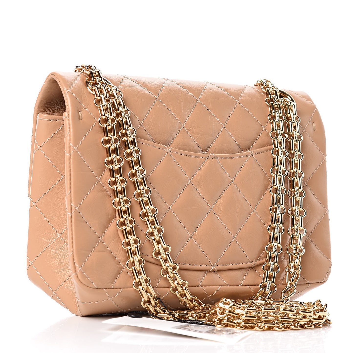 Aged Calfskin Quilted 2.55 Reissue Mini Flap Beige