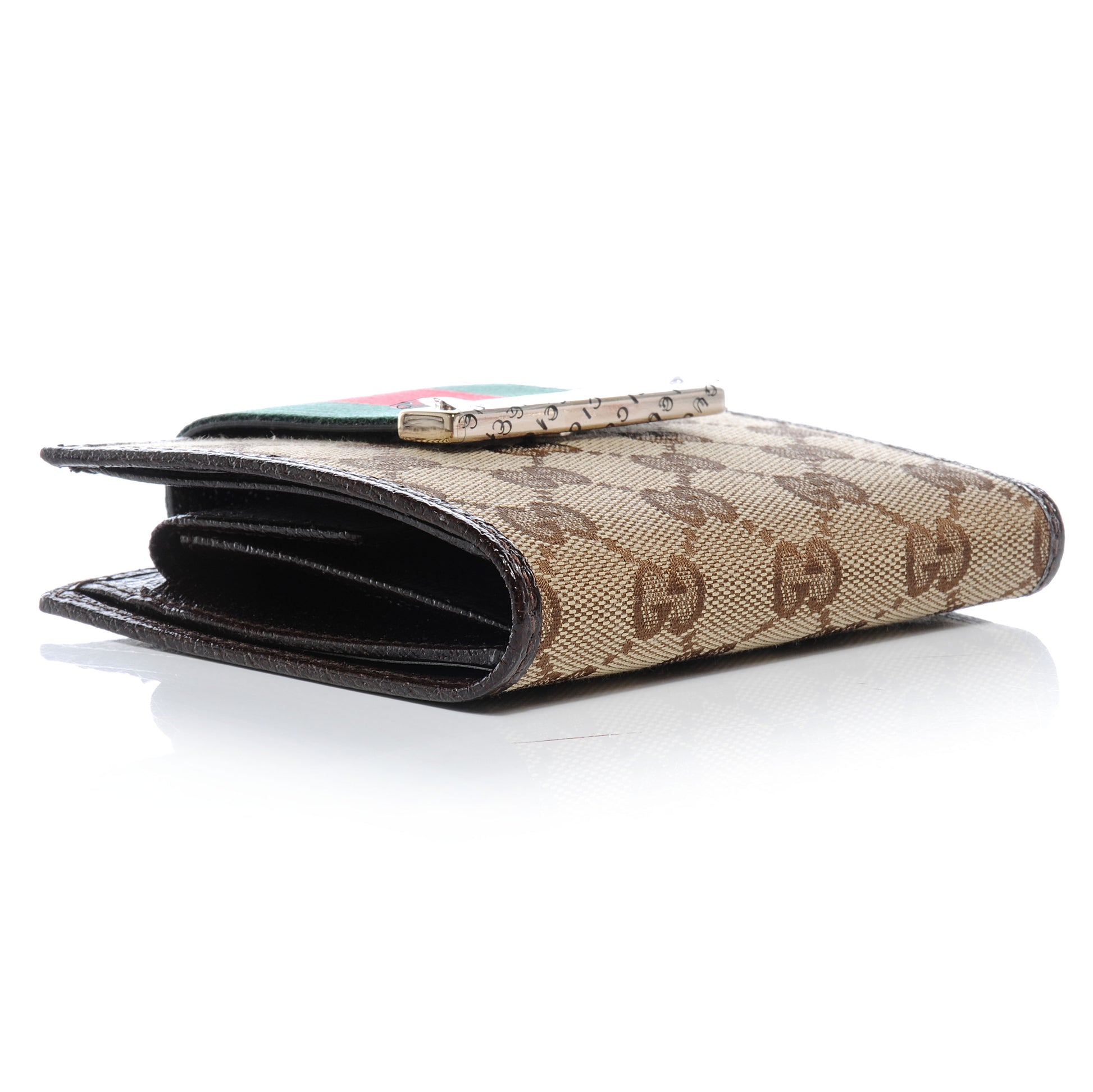 Gucci Monogram Web Ladies Web French Wallet Brown 4 of 8