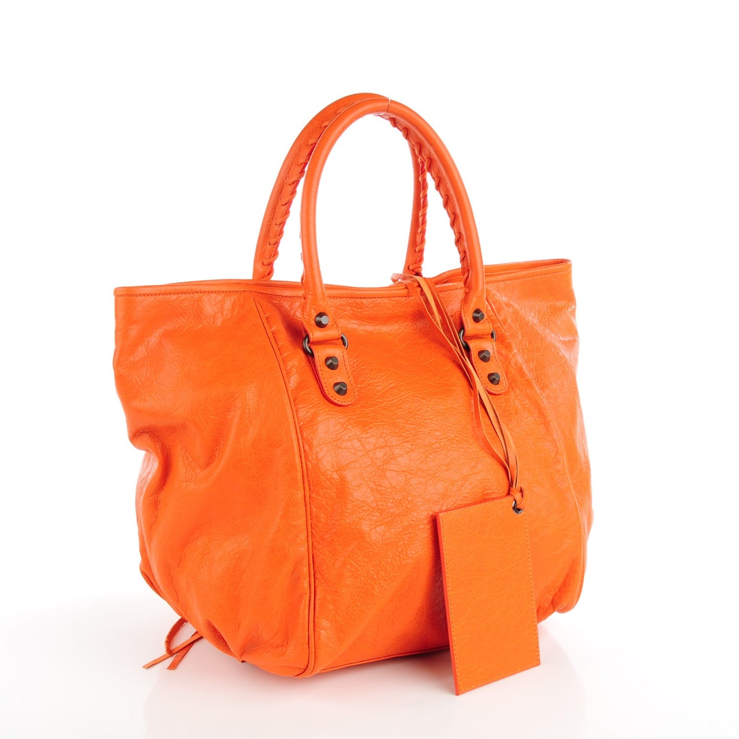 Agneau Classic Hardware S Sunday Tote Tangerine