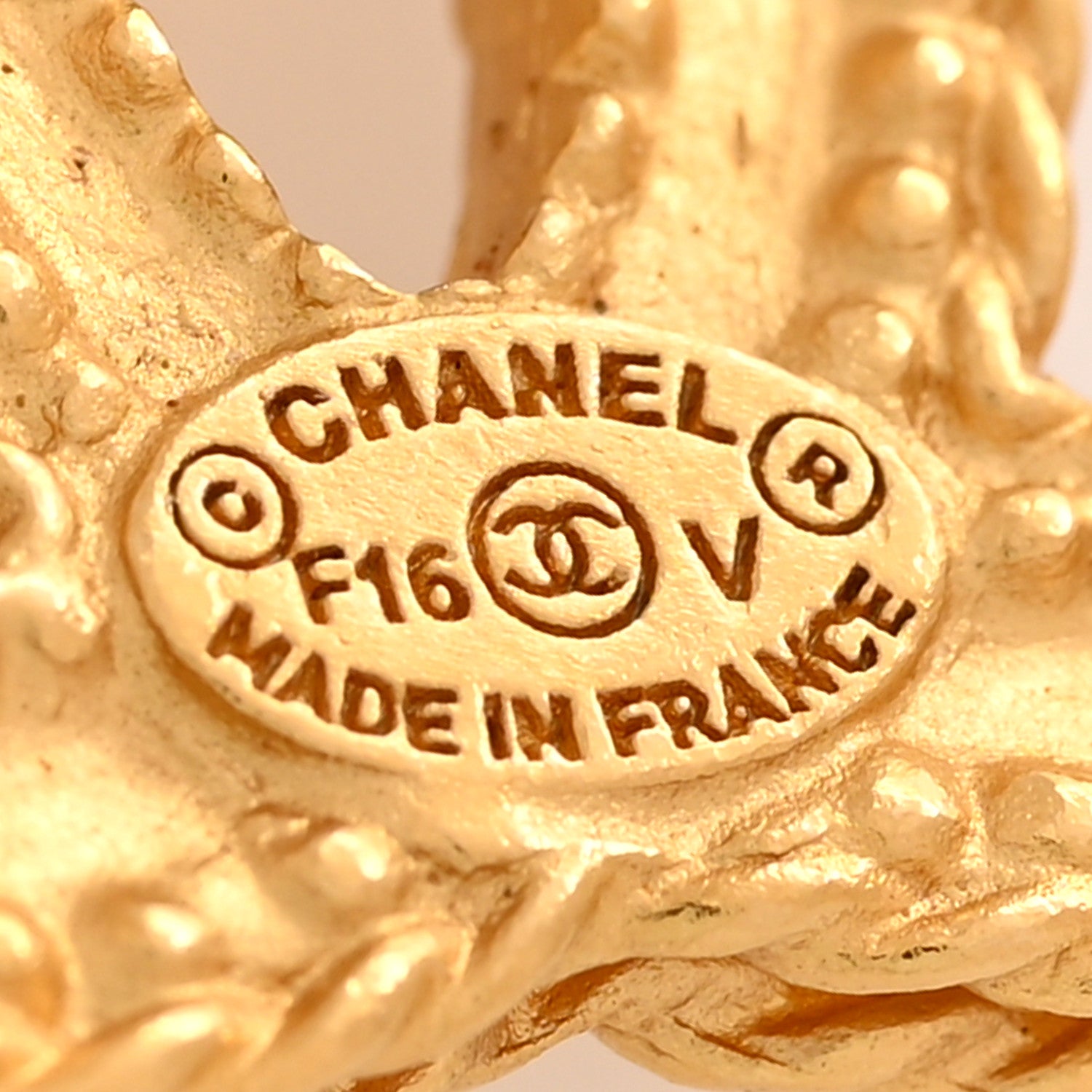 Chanel CC Drop Earrings Matte Gold 4 of 5