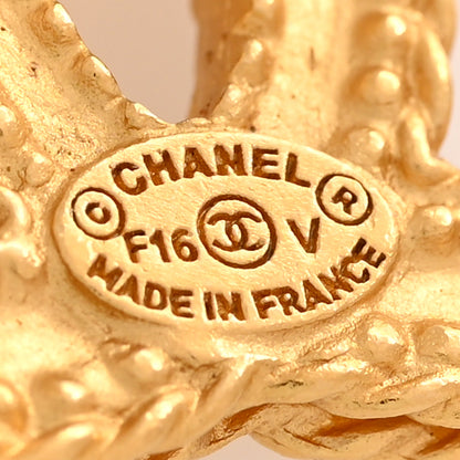 Chanel CC Drop Earrings Matte Gold 4 of 5