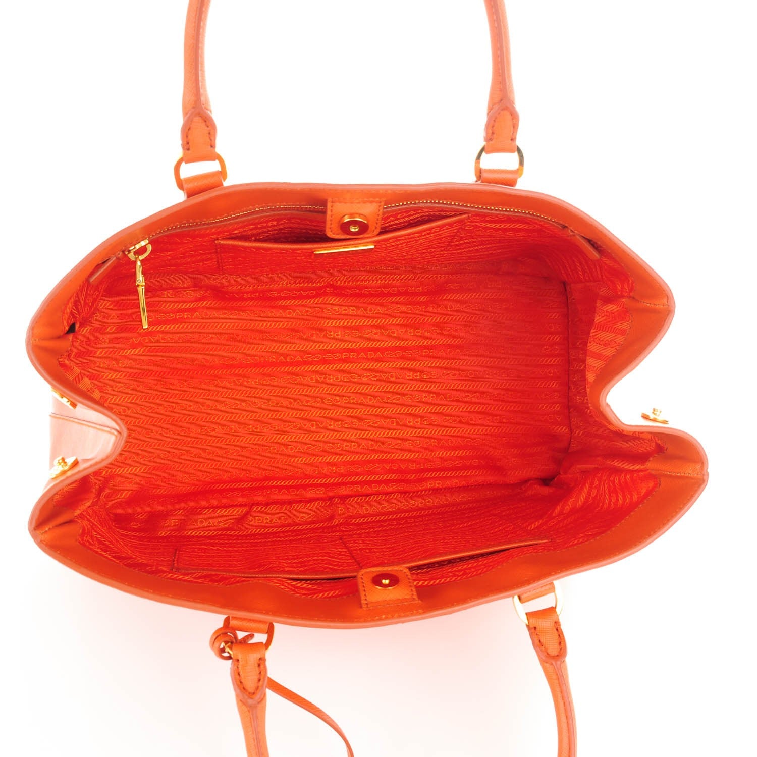 Prada Saffiano Lux Large Tote Papaya 5 of 9