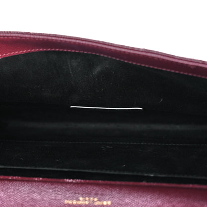 Saint Laurent Grain De Poudre Matelasse Chevron Monogram Envelope Clutch Rouge Legion 11 of 14