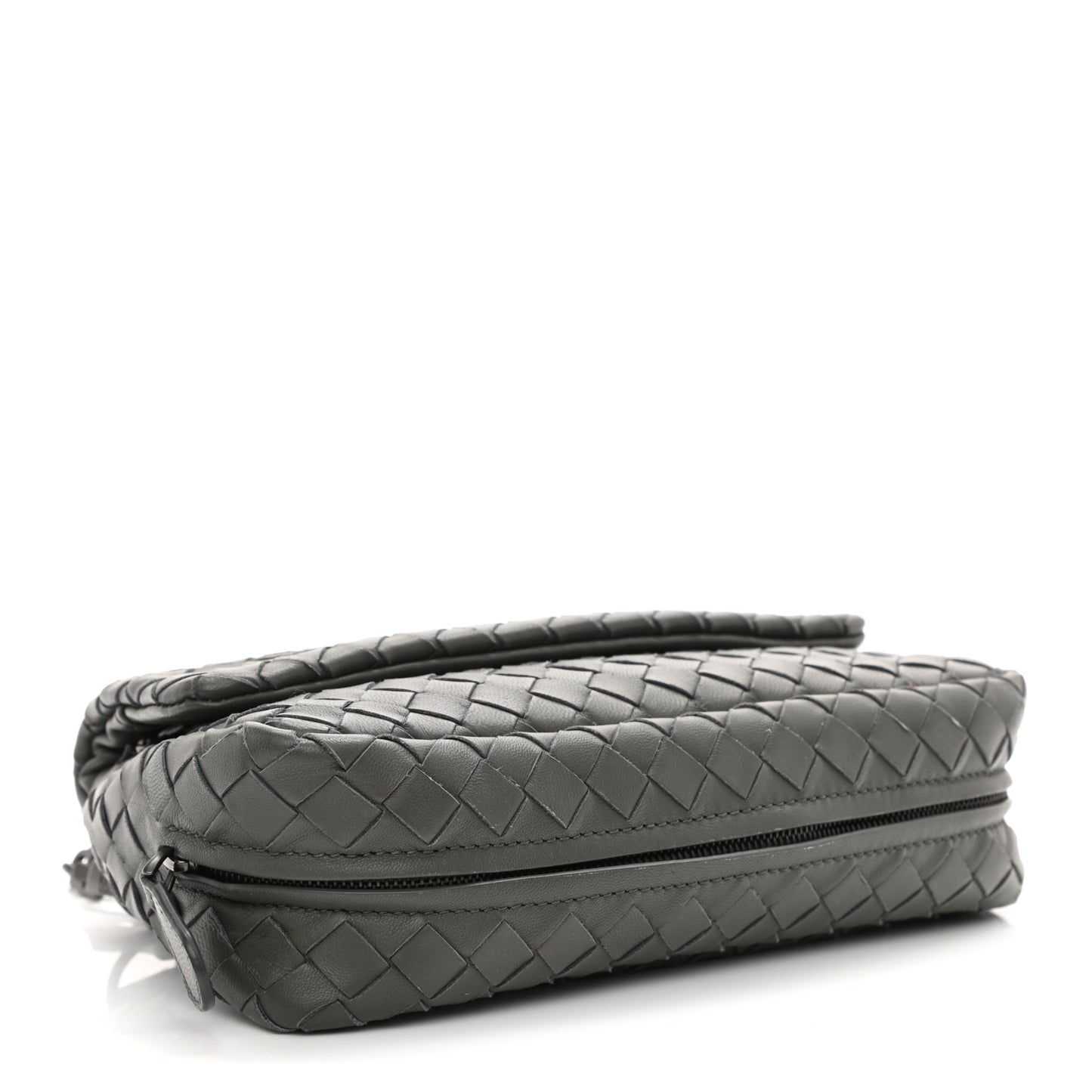 Nappa Intrecciato Mini Messenger Bag Light Grey