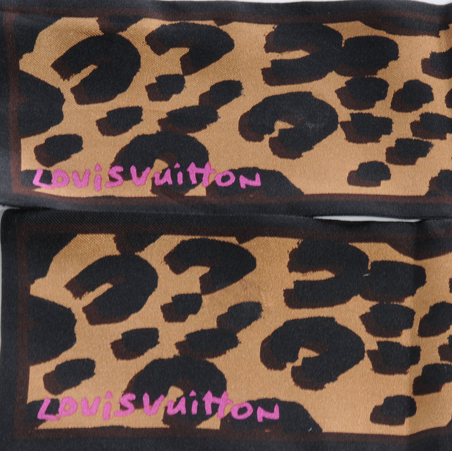 Silk Leopard Bandeau Scarf Marron