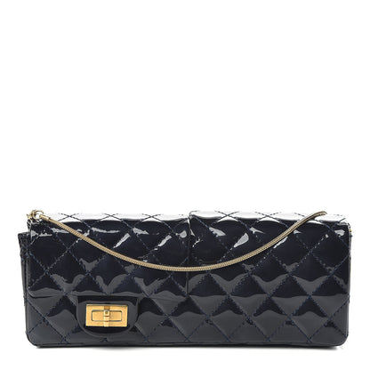 Chanel Patent Quilted Reissue Double Flap Clutch Navy 1 of 9