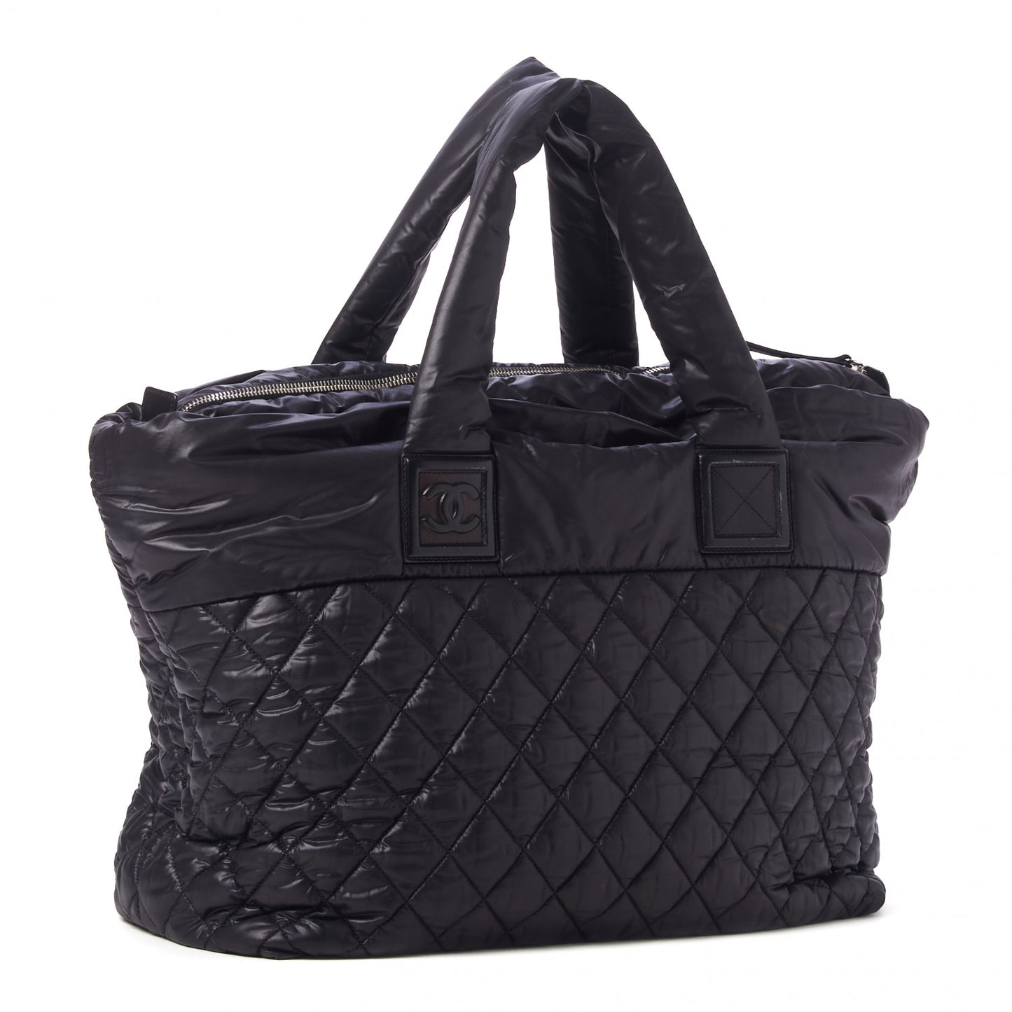Nylon Quilted Large Coco Cocoon Tote Black
