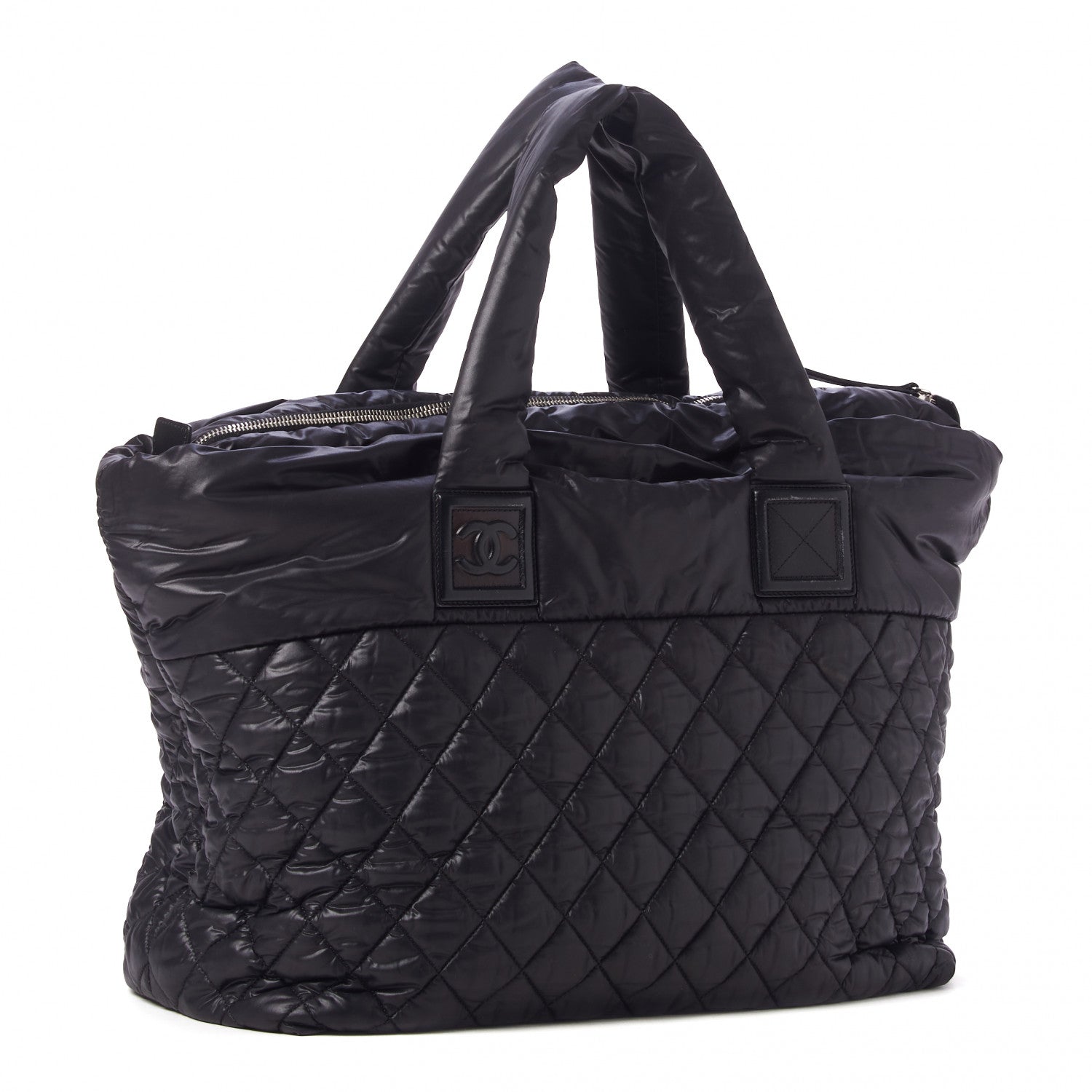 Chanel Nylon Quilted Large Coco Cocoon Tote Black 3 of 10