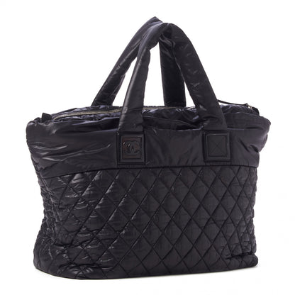 Chanel Nylon Quilted Large Coco Cocoon Tote Black 3 of 10