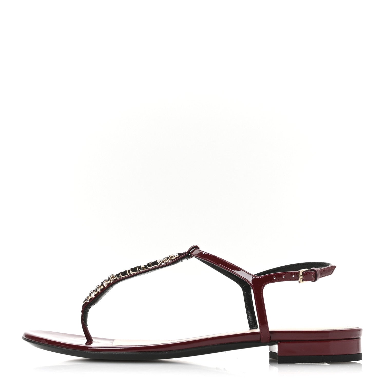Gucci Patent Signoria Thong Sandals 38.5 Rosso Ancora 1 of 9
