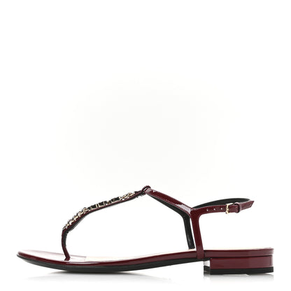 Gucci Patent Signoria Thong Sandals 38.5 Rosso Ancora 1 of 9