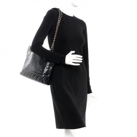 Lambskin Shopping Tote Black